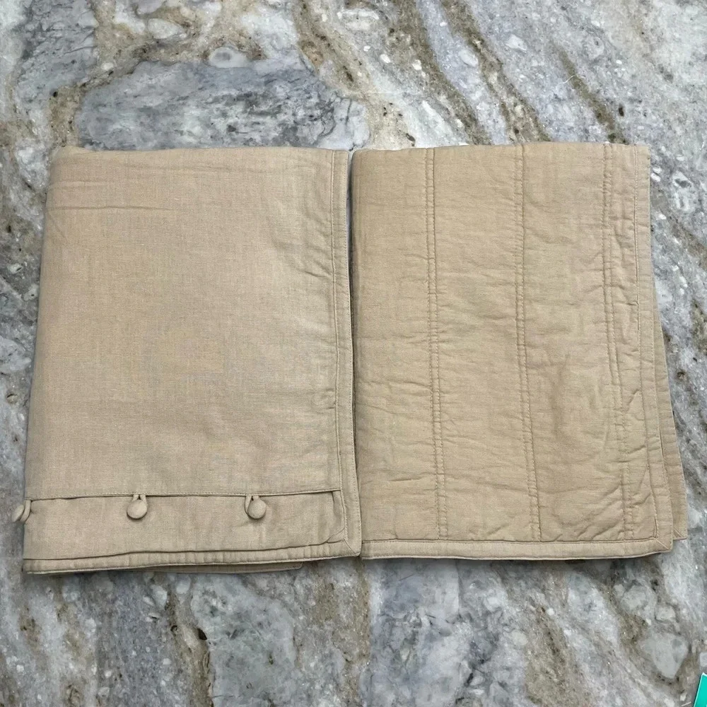 Ralph Lauren Set of 2 Pillow Cover Linen Blend Neutral Tan